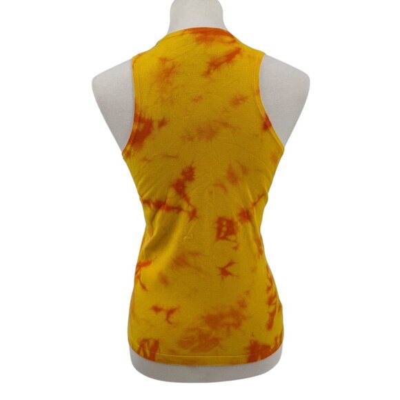 Minnie Rose Yellow & Orange Cotton/Cashmere Tie-Dye Tank Top - Picture 2 of 7
